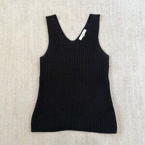 LOFT Black V Neck Sleeveless Sweater Vest S